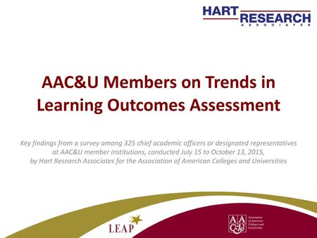 AAC&U Members on Trends in Learning Outcomes Assessment