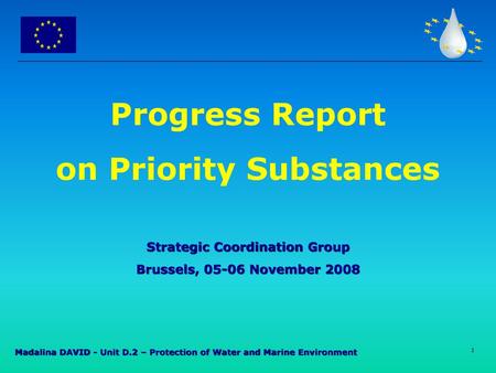 on Priority Substances Strategic Coordination Group