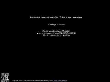 Human louse-transmitted infectious diseases