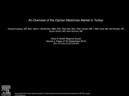 An Overview of the Orphan Medicines Market in Turkey