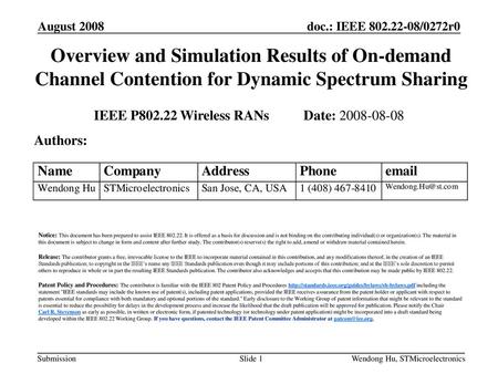 IEEE P Wireless RANs Date: