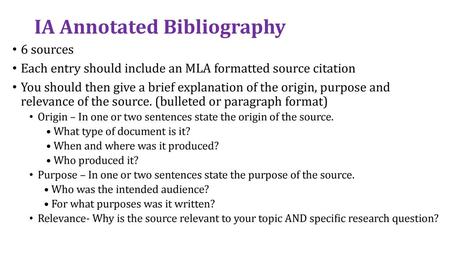 IA Annotated Bibliography