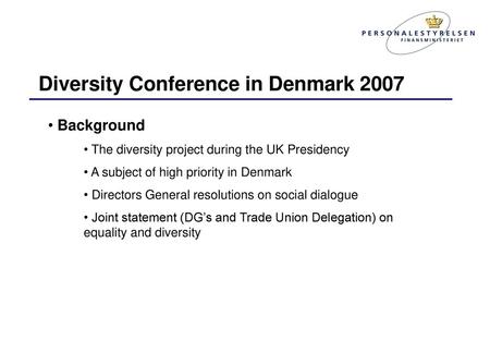 Diversity Conference in Denmark 2007