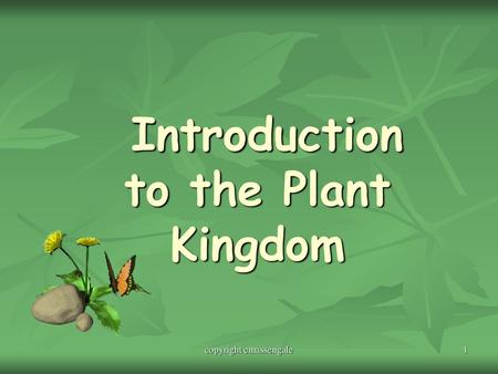 Introduction to the Plant Kingdom