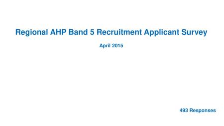 Regional AHP Band 5 Recruitment Applicant Survey