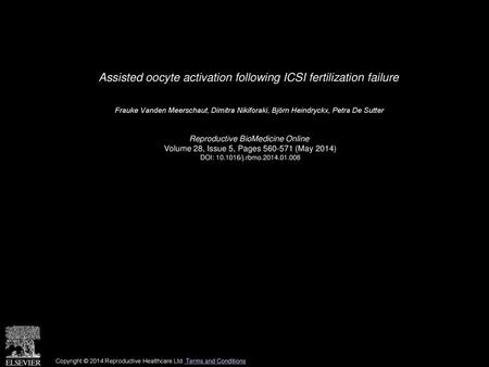 Assisted oocyte activation following ICSI fertilization failure