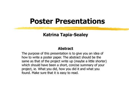 Poster Presentations Katrina Tapia-Sealey Abstract