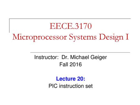 EECE.3170 Microprocessor Systems Design I