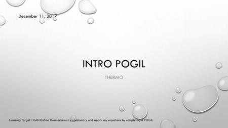 Intro pogil thermo December 11, 2017