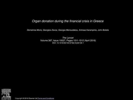 Organ donation during the financial crisis in Greece