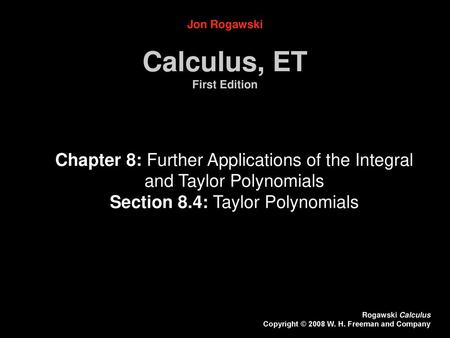 Calculus, ET First Edition