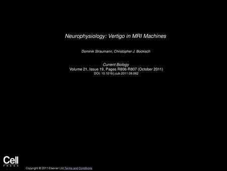 Neurophysiology: Vertigo in MRI Machines