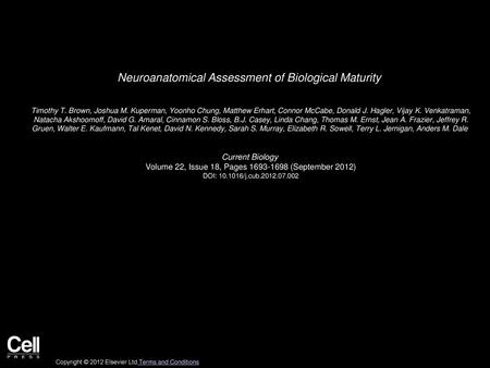 Neuroanatomical Assessment of Biological Maturity