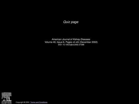 Quiz page American Journal of Kidney Diseases