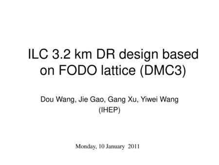 ILC 3.2 km DR design based on FODO lattice (DMC3)