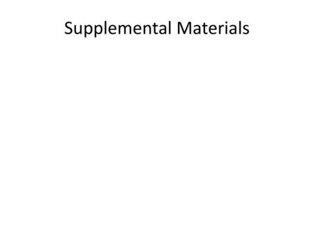 Supplemental Materials