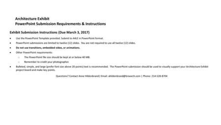 PowerPoint Submission Requirements & Instructions
