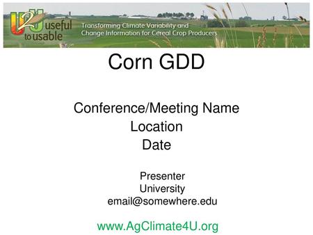 Conference/Meeting Name