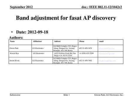 Band adjustment for fasat AP discovery