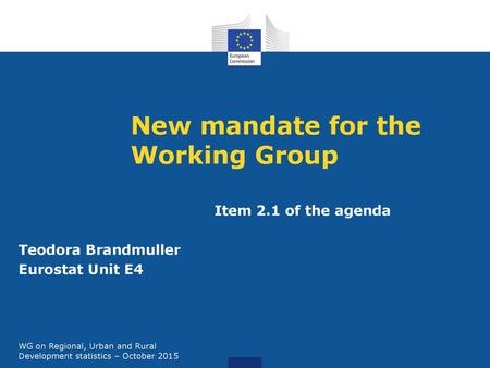 New mandate for the Working Group