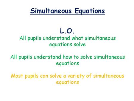 Simultaneous Equations