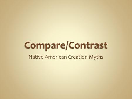 Native American Creation Myths