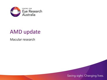 AMD update Macular research.