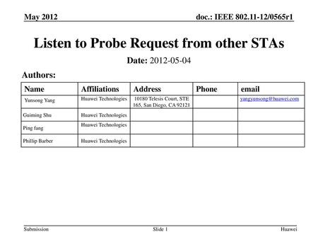 Listen to Probe Request from other STAs