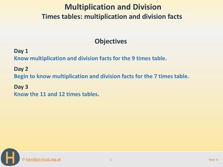 Multiplication and Division