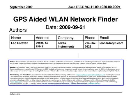 GPS Aided WLAN Network Finder