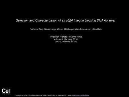 Molecular Therapy - Nucleic Acids