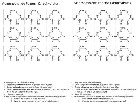 Monosaccharide Papers: Carbohydrates