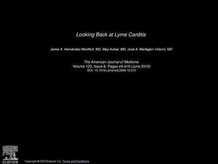 Looking Back at Lyme Carditis