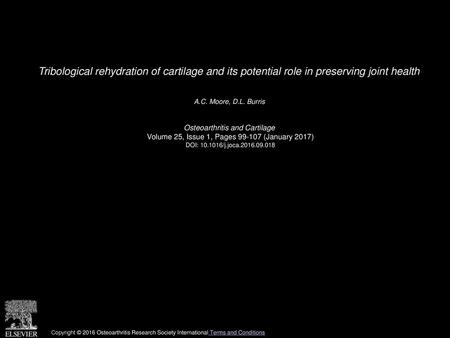 A.C. Moore, D.L. Burris  Osteoarthritis and Cartilage 