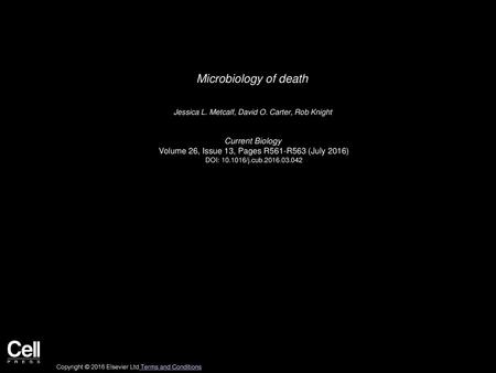 Microbiology of death Current Biology