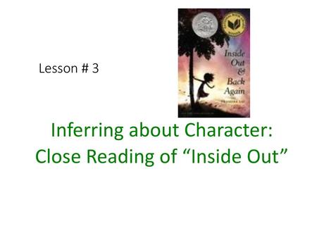 Inferring about Character: Close Reading of “Inside Out”