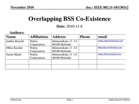 Overlapping BSS Co-Existence