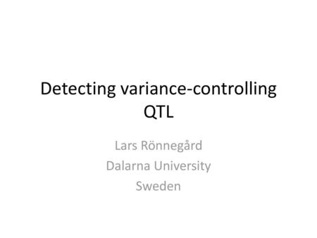 Detecting variance-controlling QTL