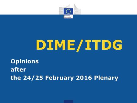 Opinions after the 24/25 February 2016 Plenary