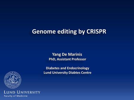 Genome editing by CRISPR