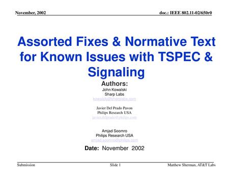 doc.: IEEE /xxx Authors: