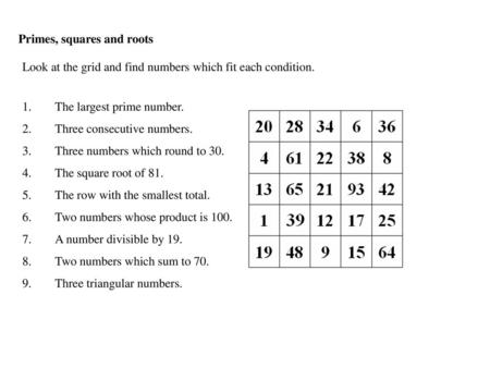 Primes, squares and roots