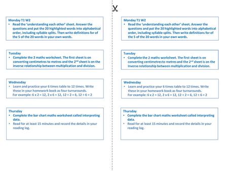  Monday T1 W2 Read the ‘understanding each other’ sheet. Answer the questions and put the 20 highlighted words into alphabetical order, including syllable.