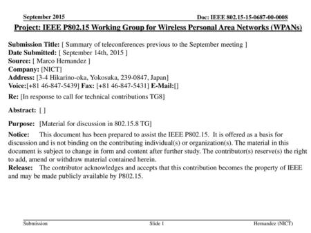 <month year> <doc.: IEEE doc> September 2015