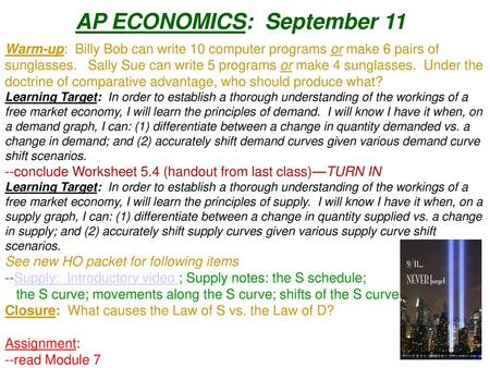 AP ECONOMICS: September 11