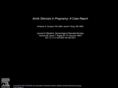 Aortic Stenosis in Pregnancy: A Case Report