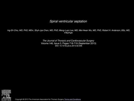 Spiral ventricular septation