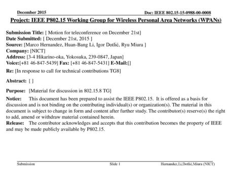 <month year> <doc.: IEEE doc> December 2015