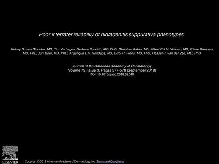 Poor interrater reliability of hidradenitis suppurativa phenotypes