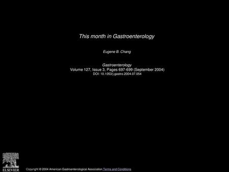 This month in Gastroenterology